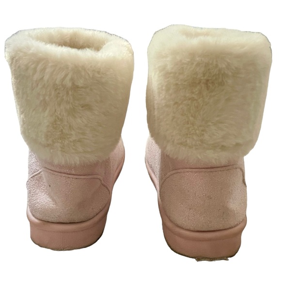 Olivia Miller Girl Shimmer Winter Fur Trim Ankle Boots, Pink Size 4 (Big Kid) - Picture 7 of 10